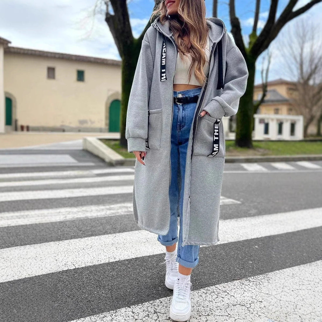 Flaura™ – Langer, lässiger Damen-Hoodie