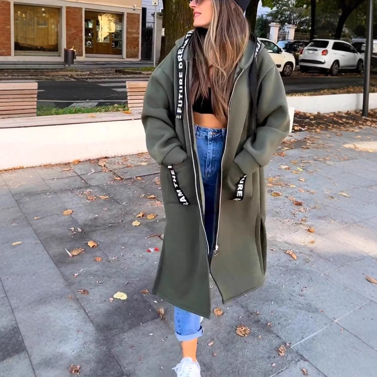 Flaura™ – Langer, lässiger Damen-Hoodie