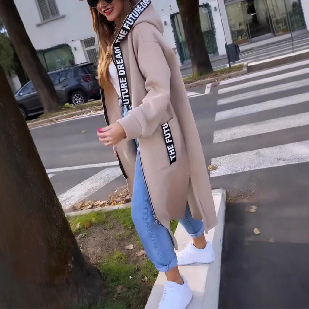 Flaura™ – Langer, lässiger Damen-Hoodie