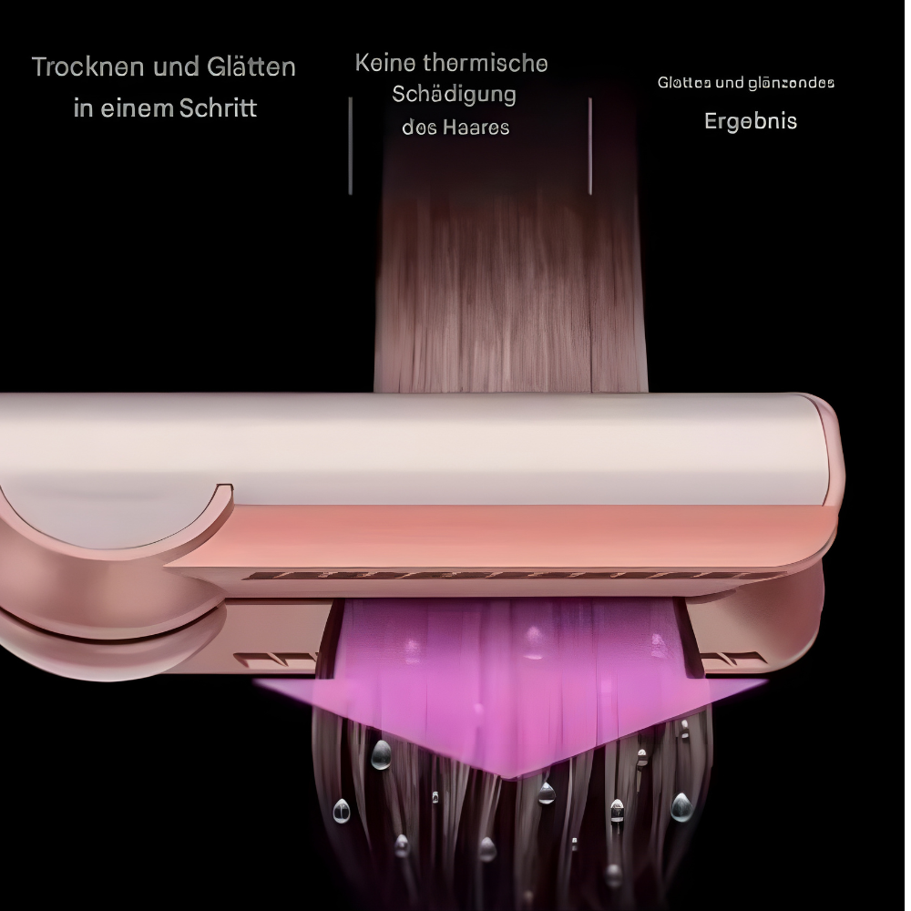 LuftGlanz™– 2-in-1-Glätteisen-Trockner mit Ionentechnologie.