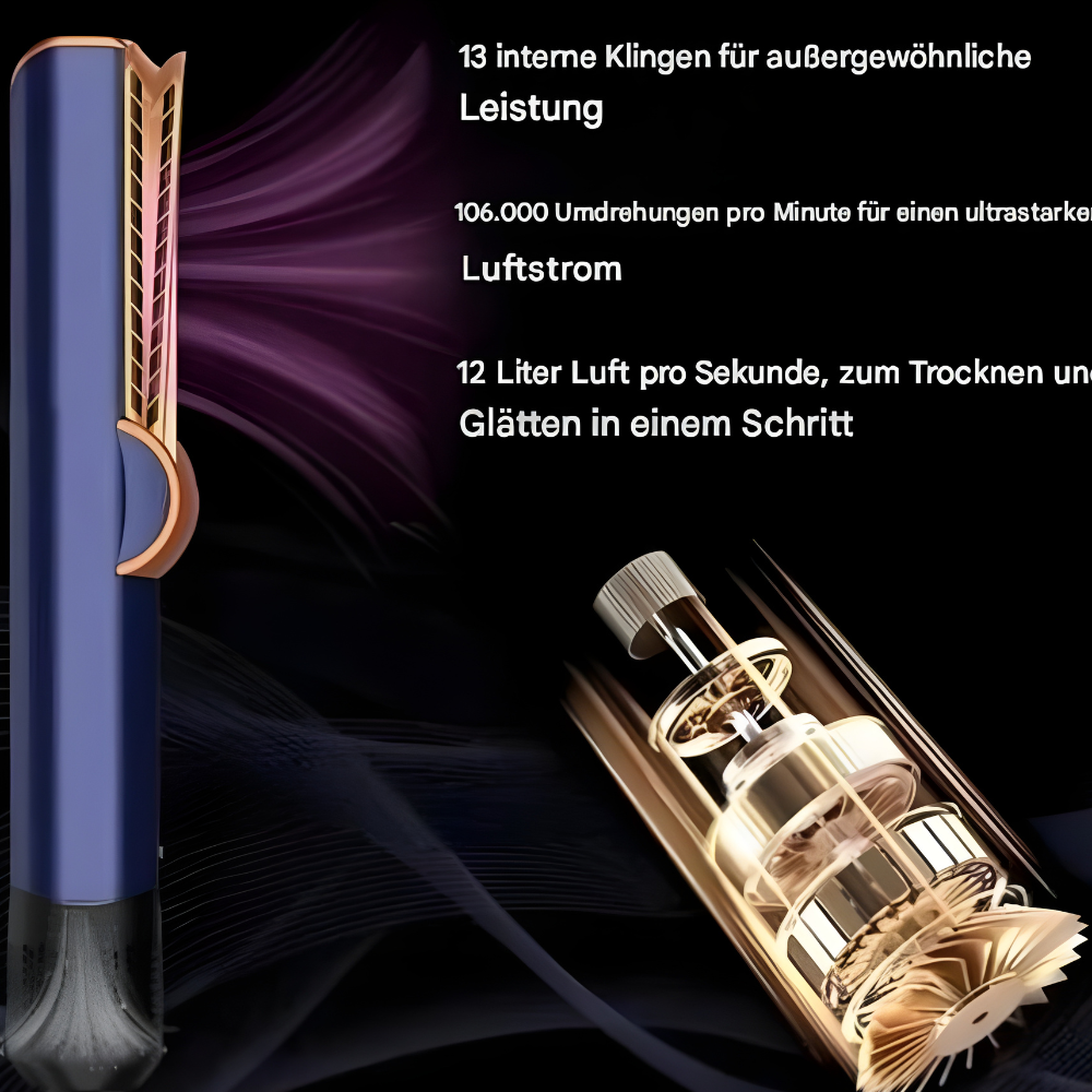 LuftGlanz™– 2-in-1-Glätteisen-Trockner mit Ionentechnologie.
